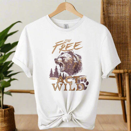 Act wild t-shirts nature graphic shirts color white unisex