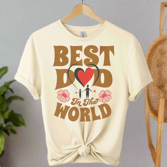 Front design Best dad t-shirts graphic tees typography with vintage vibe t-shirts color natural