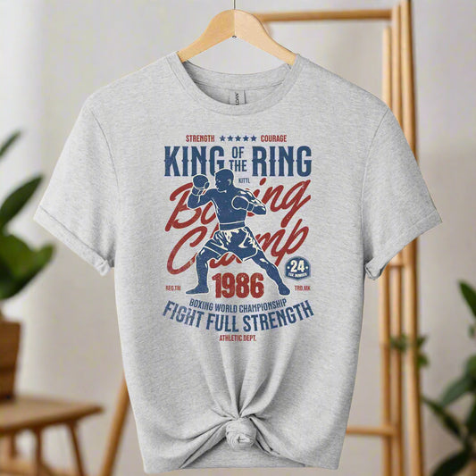 Gildan premium soft front design Boxing graphic tees for unisex t-shirts color Sport grey