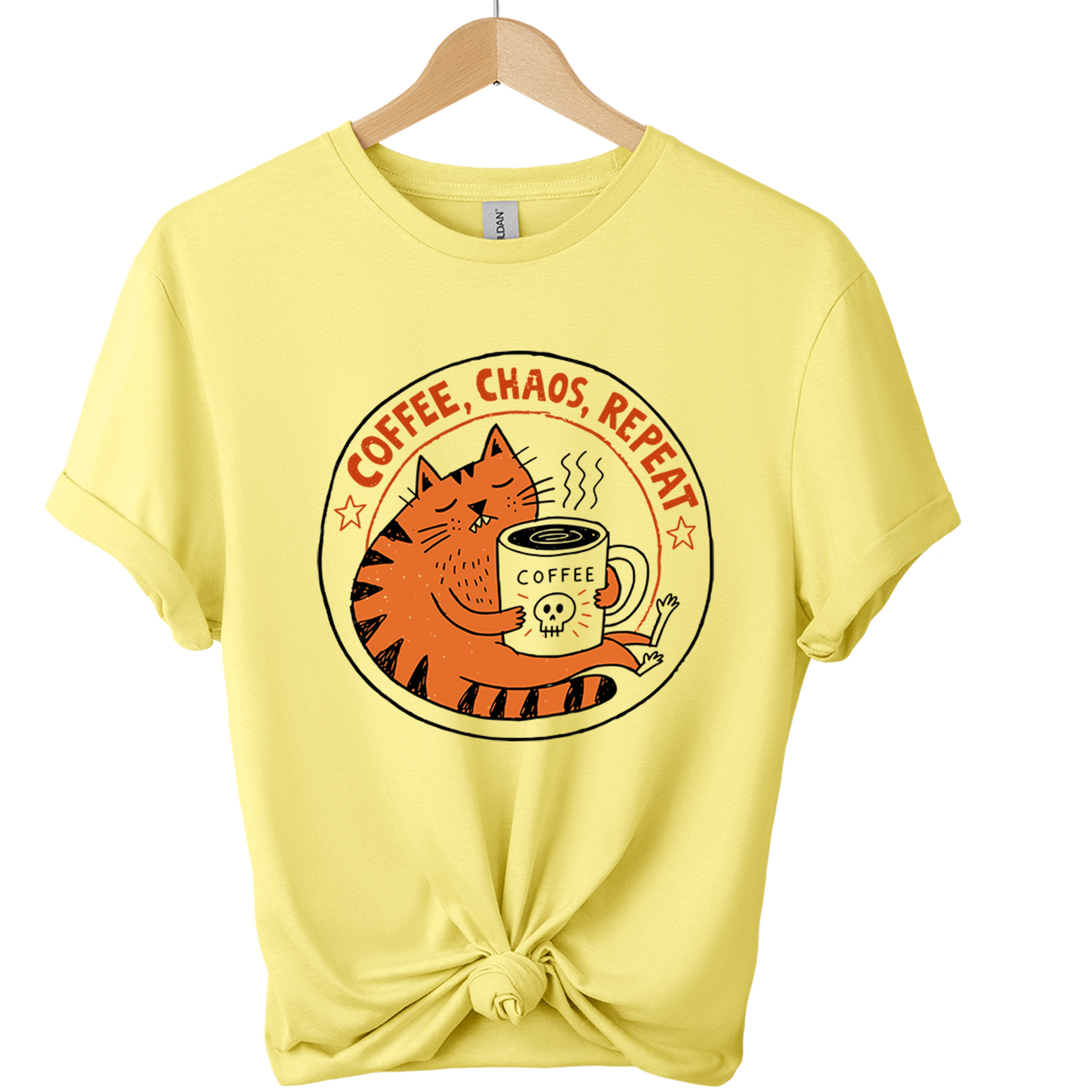 Coffee Chaos Repeat Cat T-Shirt