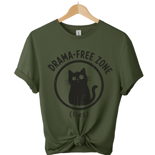 Drama Free Zone Lies Cat T-Shirt