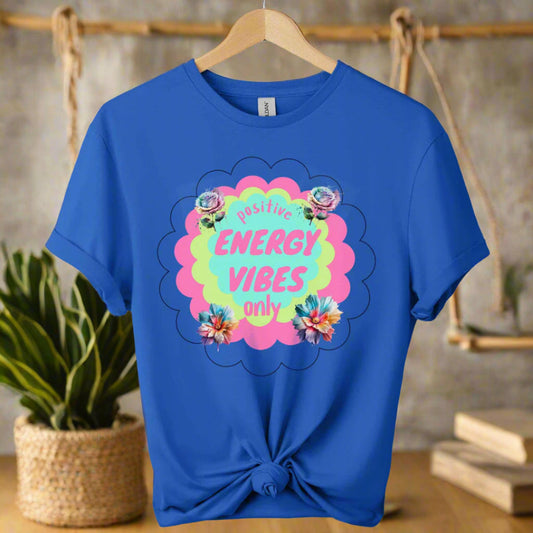 T-shirts color royal boho design with positive energy typography and graphic color design
for adults