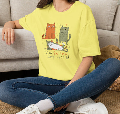 I'm Feline Anti-Social Cat T-Shirt