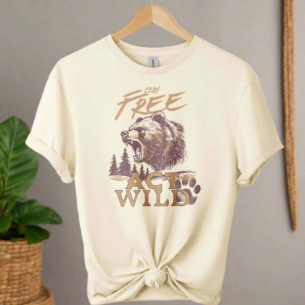 Act wild t-shirts nature graphic tees ,shirts color natural ,unisex 