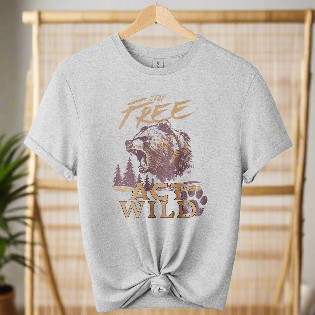 Act wild t-shirts nature graphic shirts color gray unisex