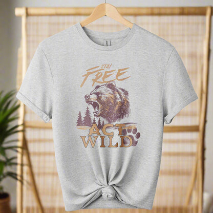 Act wild t-shirts nature graphic shirts color gray unisex