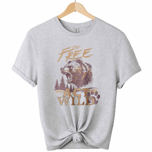Act wild t-shirts nature graphic shirts color gray unisex