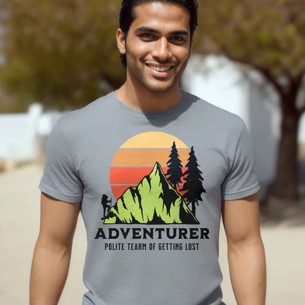 Adventurer Graphic design Graphic t-shirts in colors spots grey for men