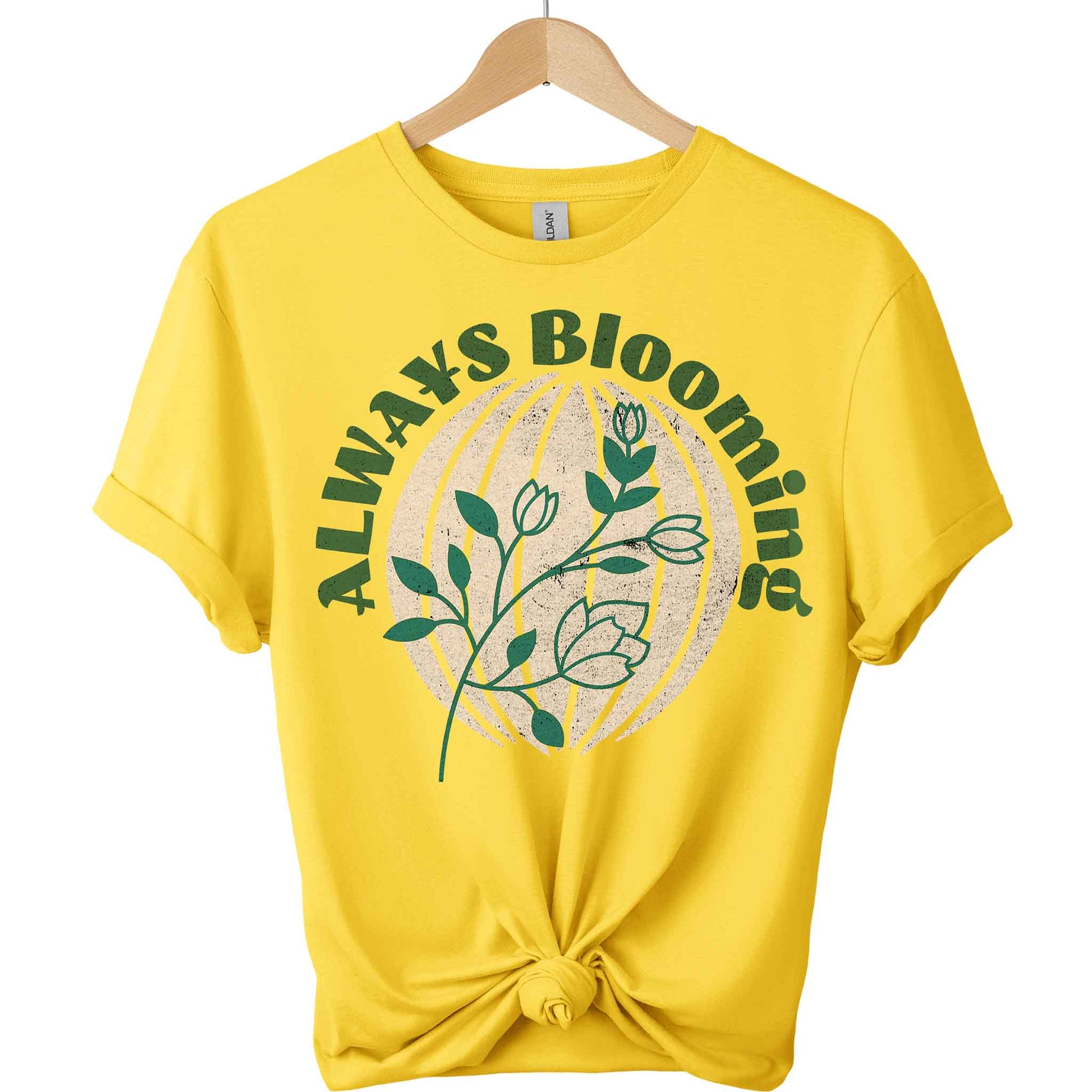 Always blooming  plants tshirts Front view top clothes t-shirts plants graphic  color Daisy