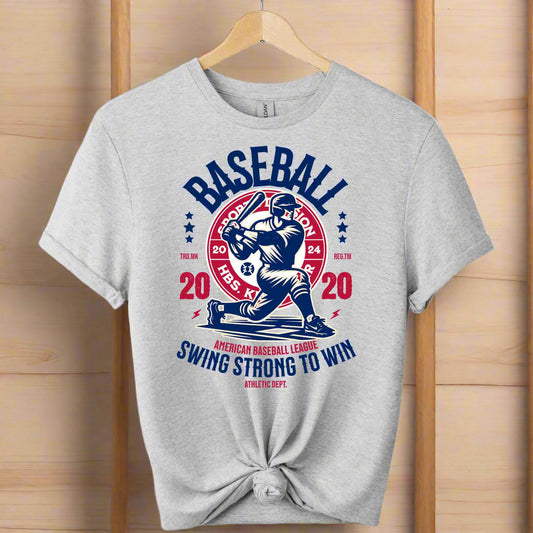 Baseball graphic design t-shirts front view gildan soft style premium tees color sportsgrey