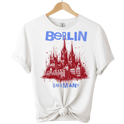 Front view Berlin T-shirts graphic tees design gildan premium soft with color white 