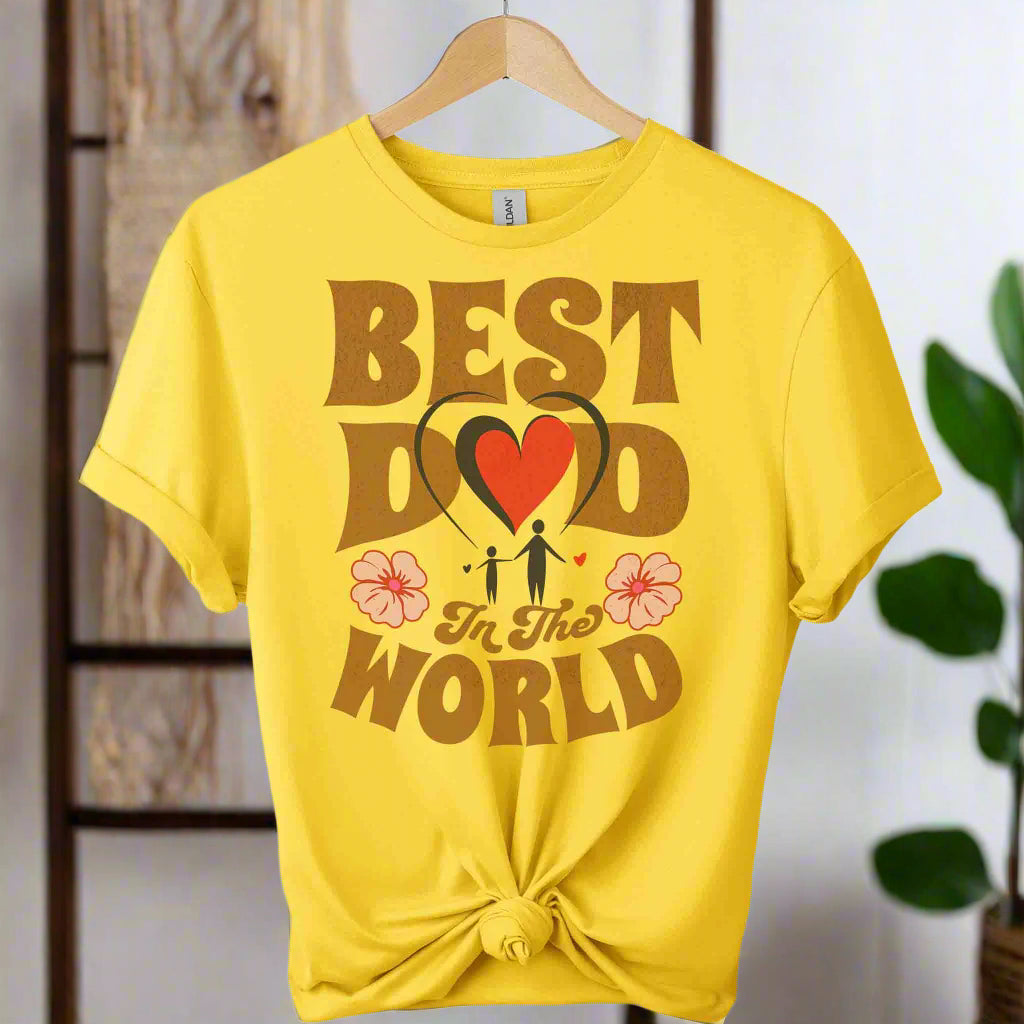 Front design Best dad t-shirts graphic tees typography with vintage vibe t-shirts color daisy