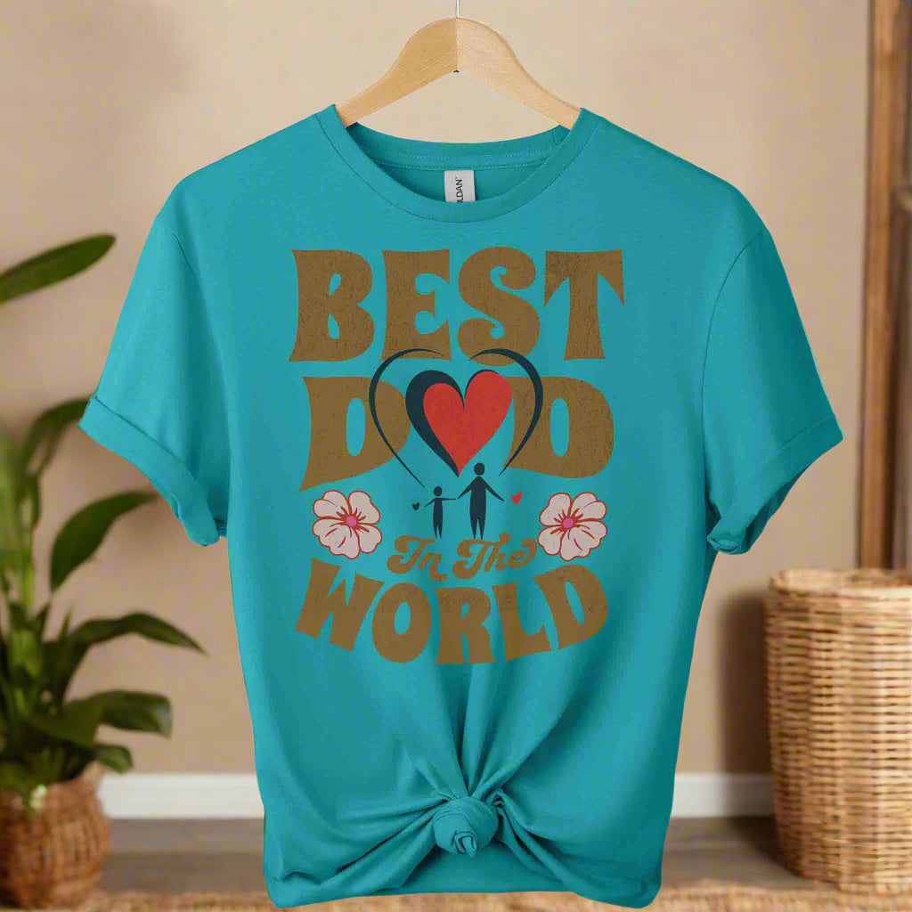 Front design Best dad t-shirts graphic tees typography with vintage vibe t-shirts color tropical blue