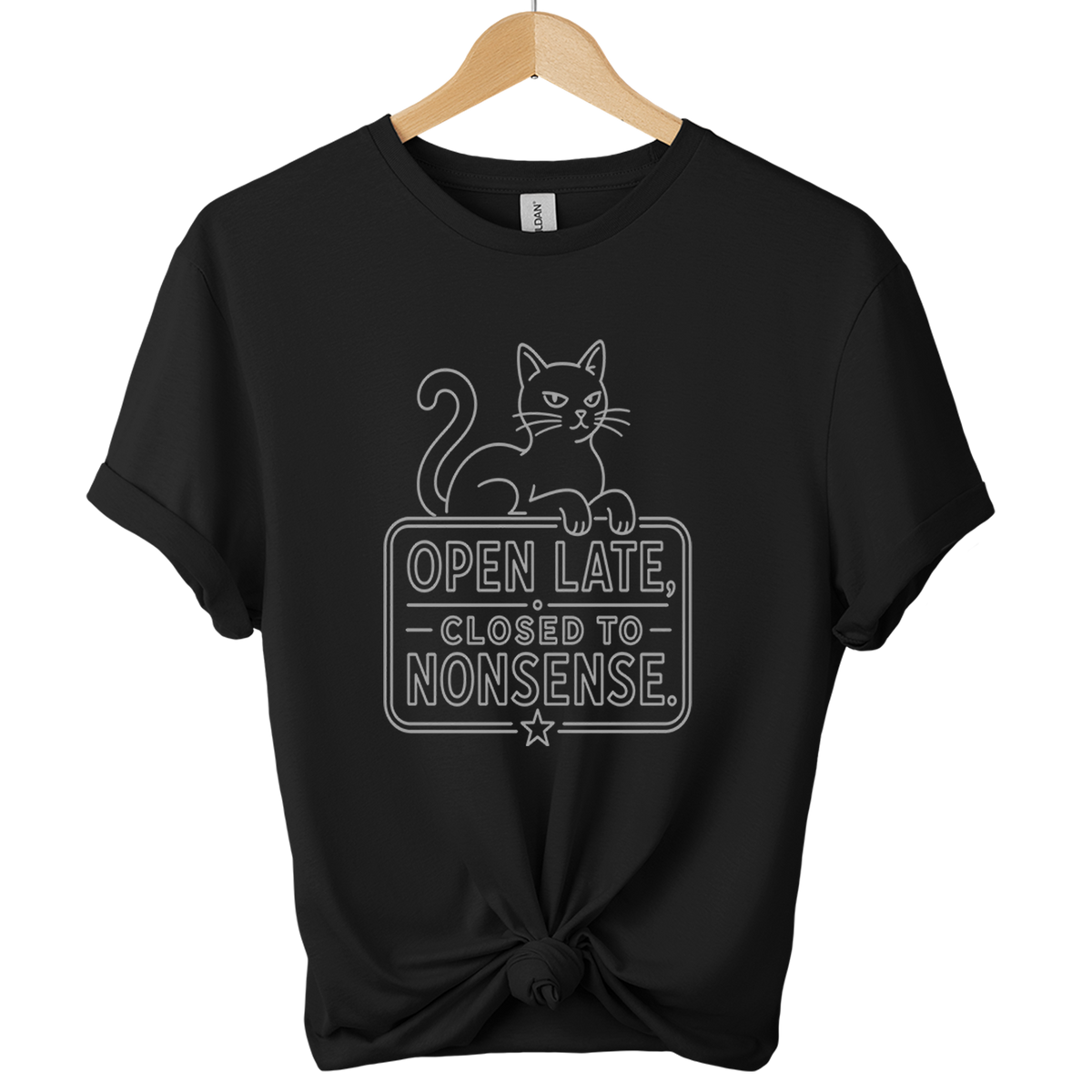 Open Late Closed To Nonsense Cat T-Shirt