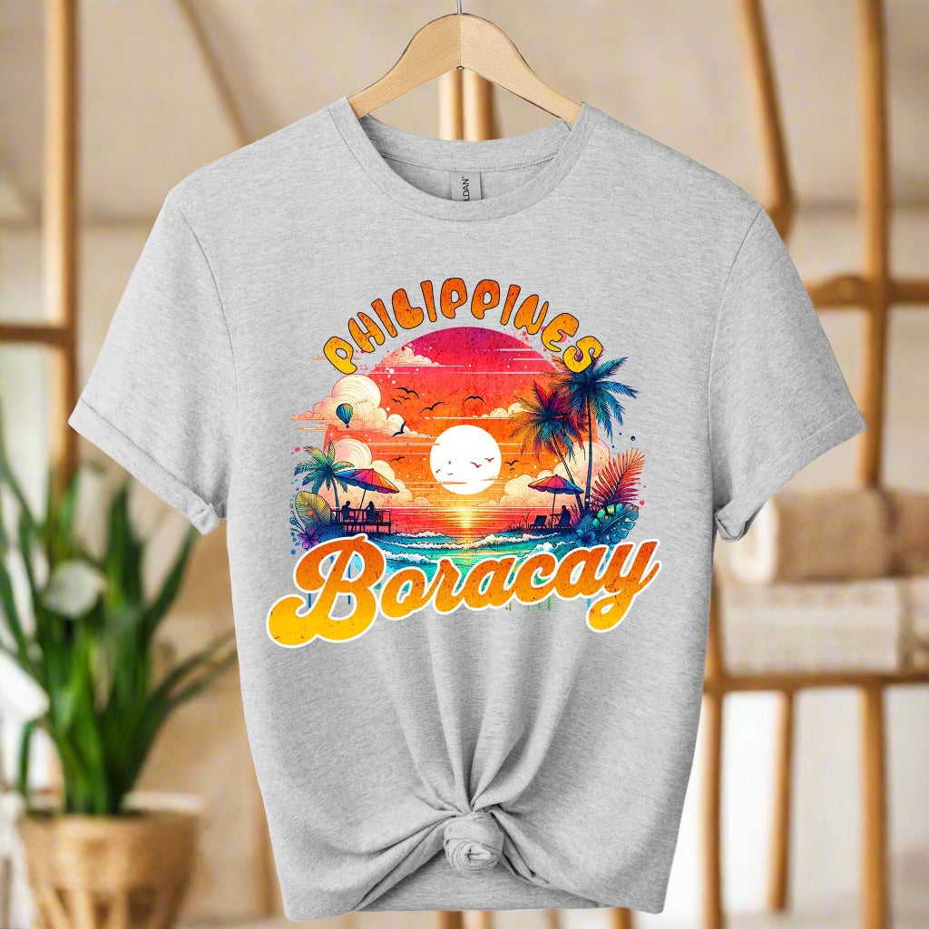 Gildan premium front view Boracay t-shirts design graphic tees  for unisex and vacation lover color Sport grey