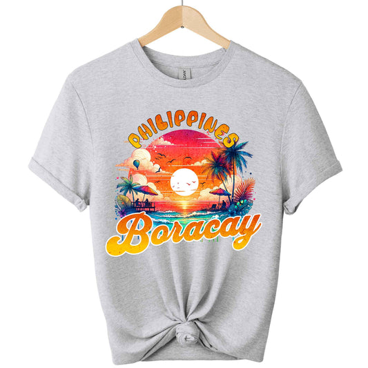 Gildan premium front view Boracay t-shirts design graphic tees  for unisex and vacation lover color Sport grey