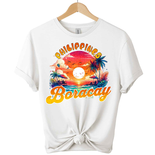 Gildan premium front view Boracay t-shirts design graphic tees  for unisex and vacation lover color white