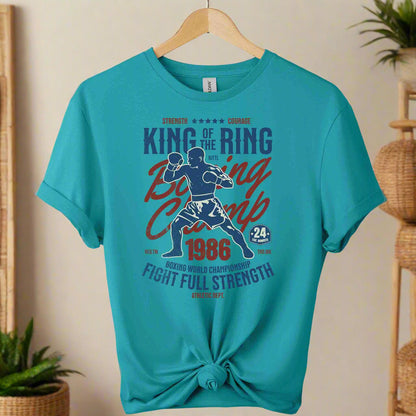 Gildan premium soft front design Boxing graphic tees for unisex t-shirts color tropical blue