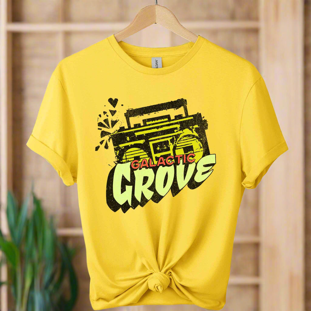 Boho unisex shirts design with cassette retro graphic and groove typography color royal blue shirts 