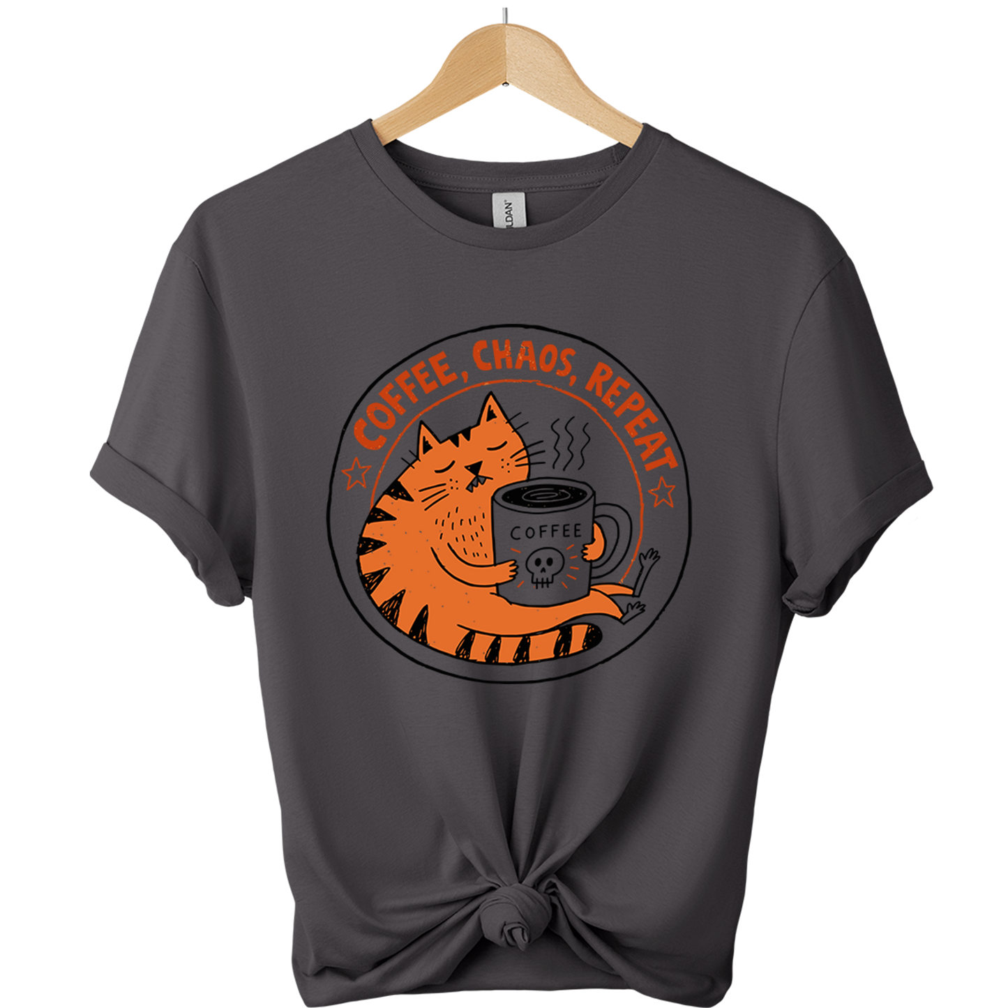 Coffee Chaos Repeat Cat T-Shirt