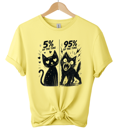 5% / 95% Cat's Two Sides Split Personality T-Shirt