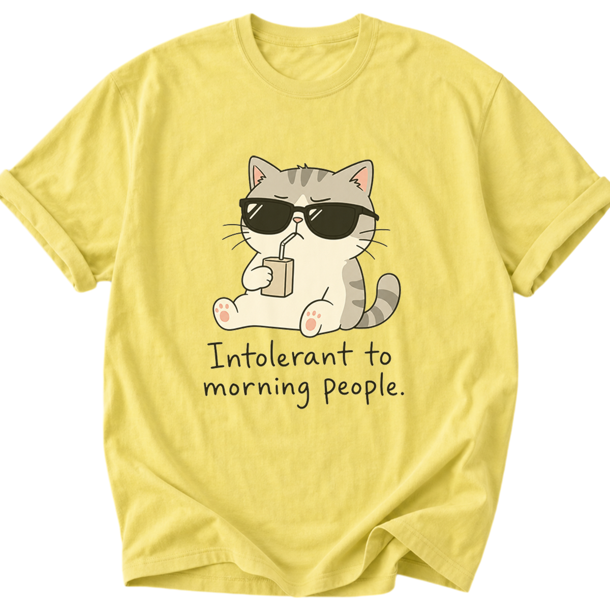 Intolerant To Morning People Cat T-Shirt