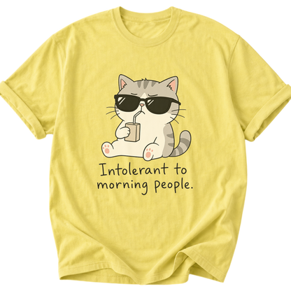 Intolerant To Morning People Cat T-Shirt
