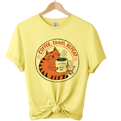 Coffee Chaos Repeat Cat T-Shirt