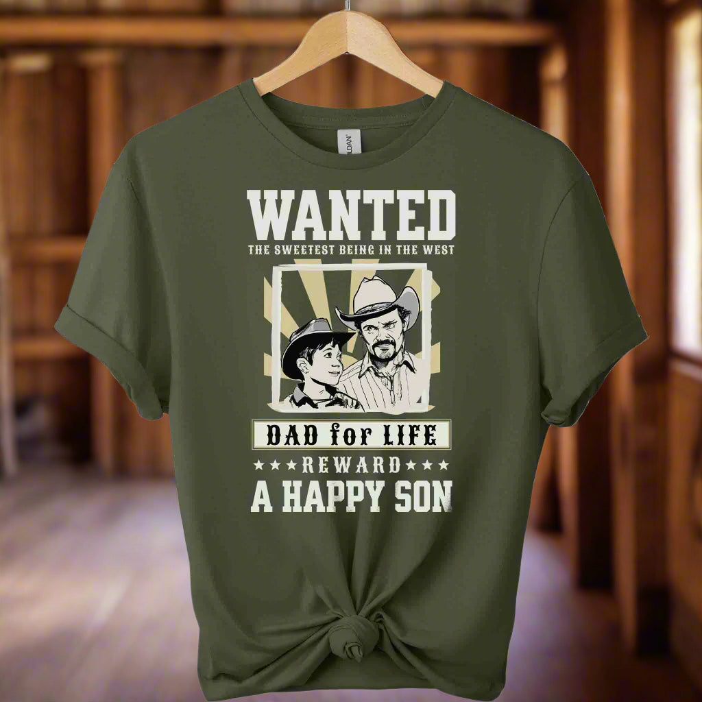 Gildan t-shirts Dad T-shirts with father and son design and typography  retro-style t-shirt. for unisex with the color of military green