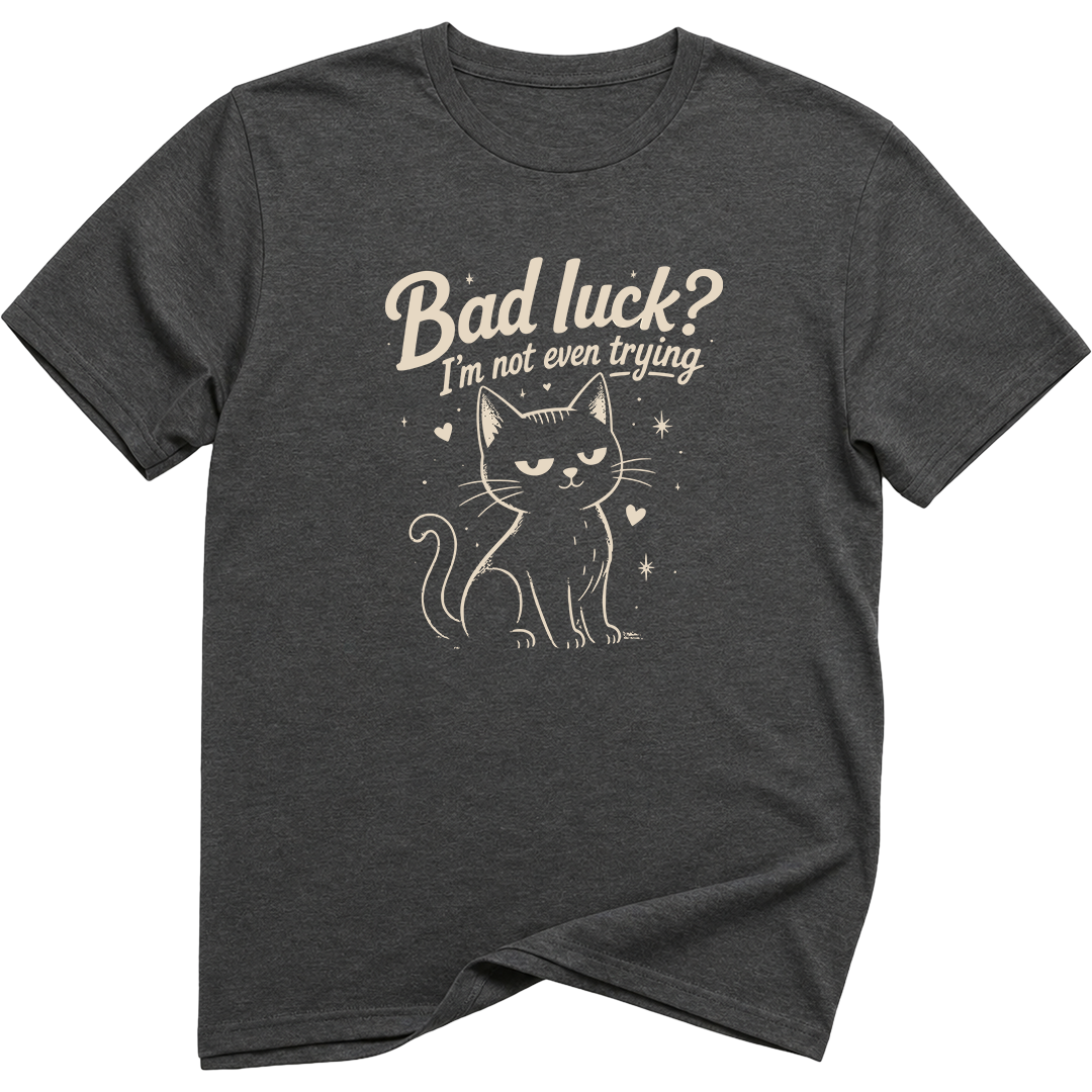 Bad Luck I'm Not Even Trying Black Cat T-Shirt