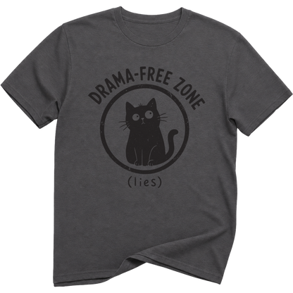 Drama Free Zone Lies Cat T-Shirt