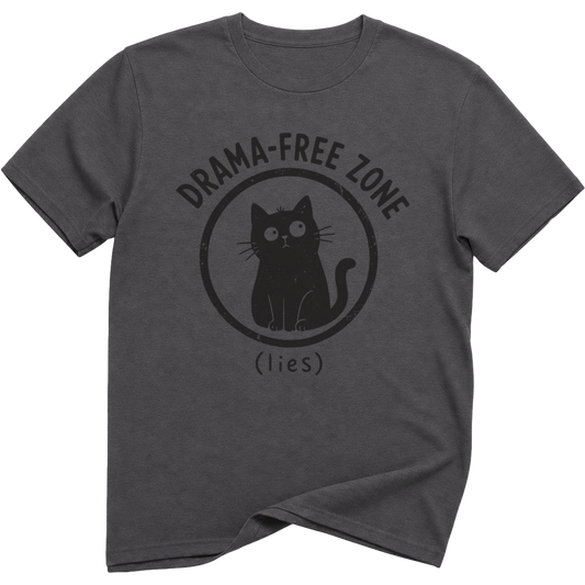 Drama Free Zone Lies Cat T-Shirt