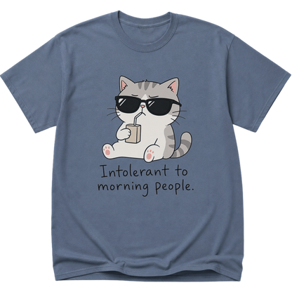 Intolerant To Morning People Cat T-Shirt