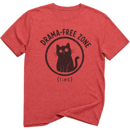 Drama Free Zone Lies Cat T-Shirt
