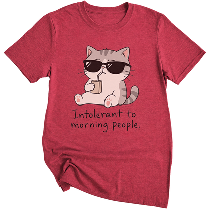 Intolerant To Morning People Cat T-Shirt