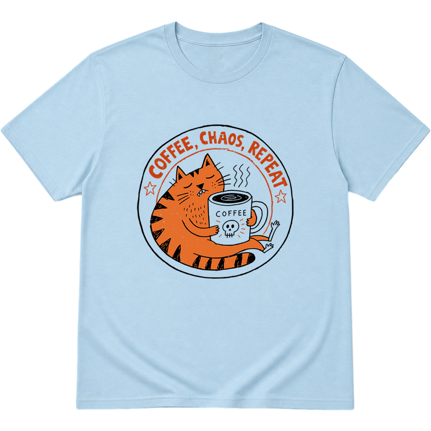 Coffee Chaos Repeat Cat T-Shirt