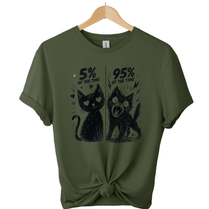 5% / 95% Cat's Two Sides Split Personality T-Shirt