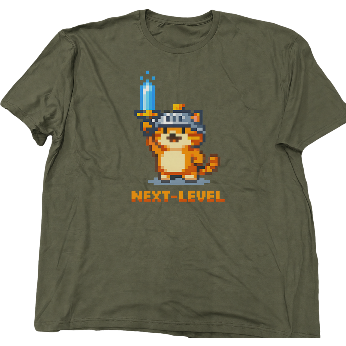 Next-Level Pixel Knight Cat T-Shirts