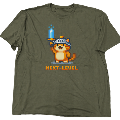 Next-Level Pixel Knight Cat T-Shirts