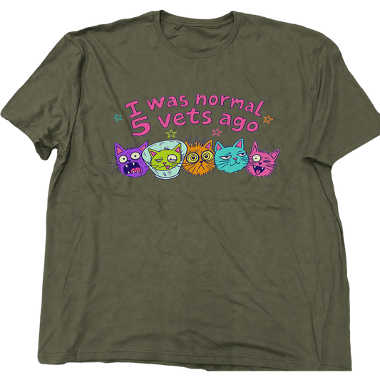 I Was Normal 5 Vets Ago Cat T-Shirt