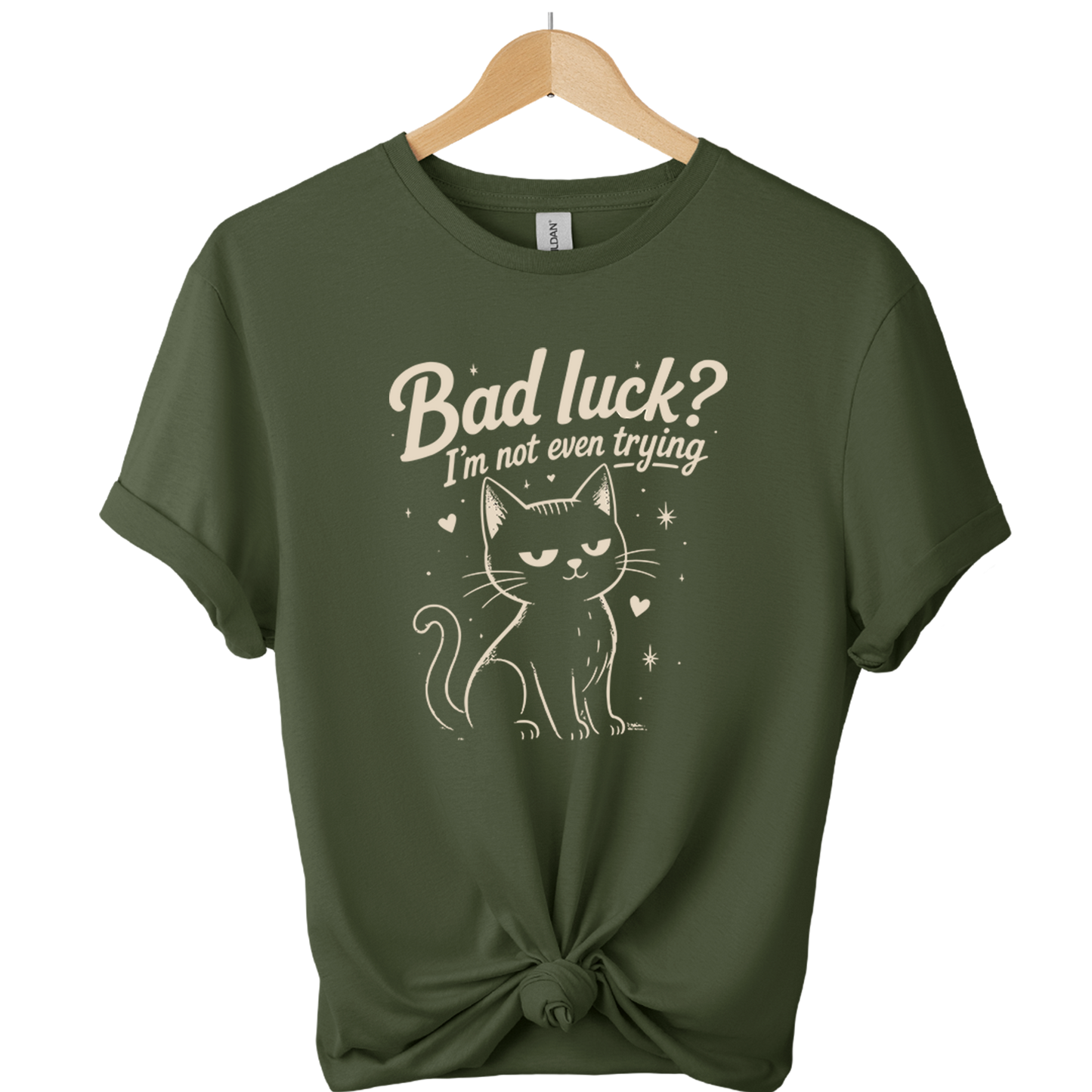 Bad Luck I'm Not Even Trying Black Cat T-Shirt