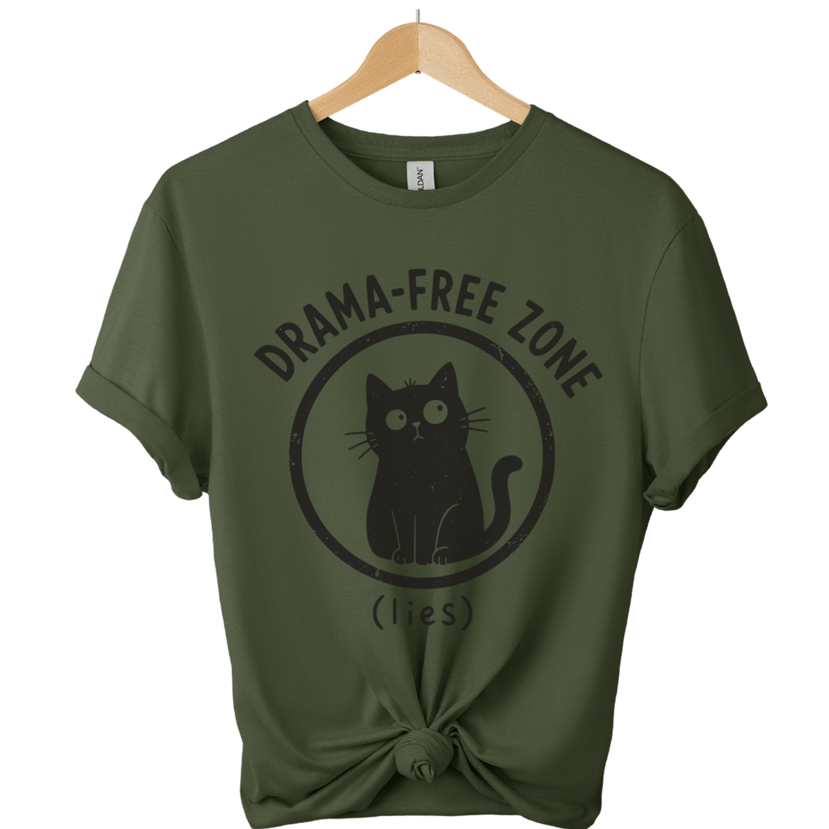 Drama Free Zone Lies Cat T-Shirt
