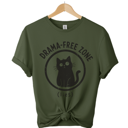 Drama Free Zone Lies Cat T-Shirt
