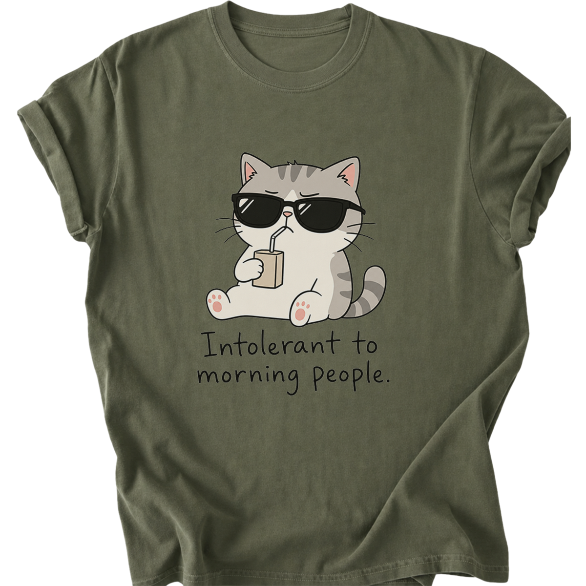 Intolerant To Morning People Cat T-Shirt