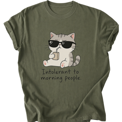 Intolerant To Morning People Cat T-Shirt