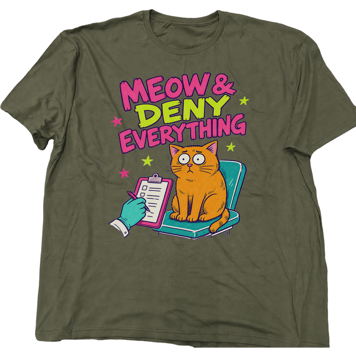 Meow And Deny Everything Cat T-Shirt