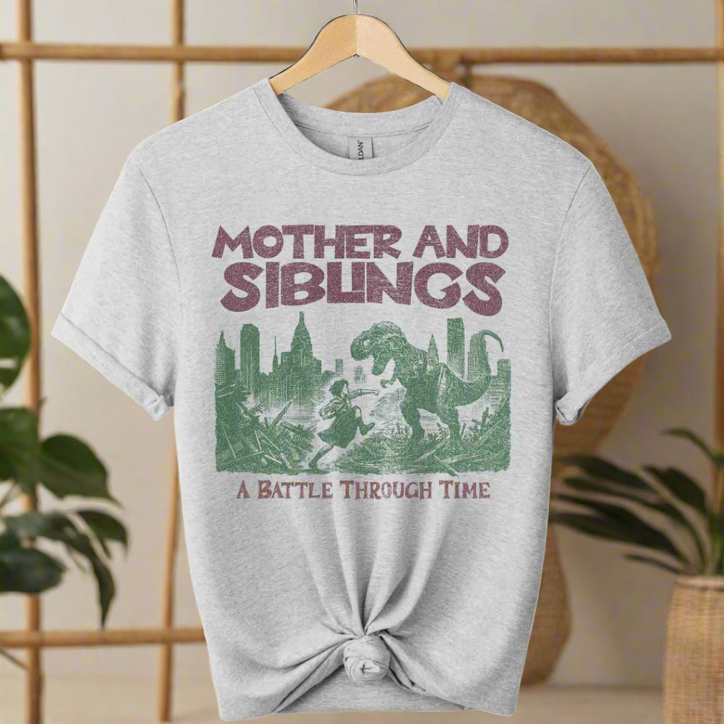 T-shirts unisex with graphic design and mother and siblings typography retro classic inspired color sports grey 