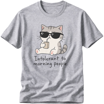 Intolerant To Morning People Cat T-Shirt