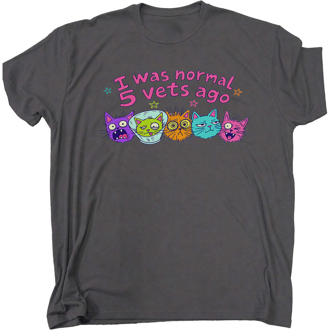 I Was Normal 5 Vets Ago Cat T-Shirt