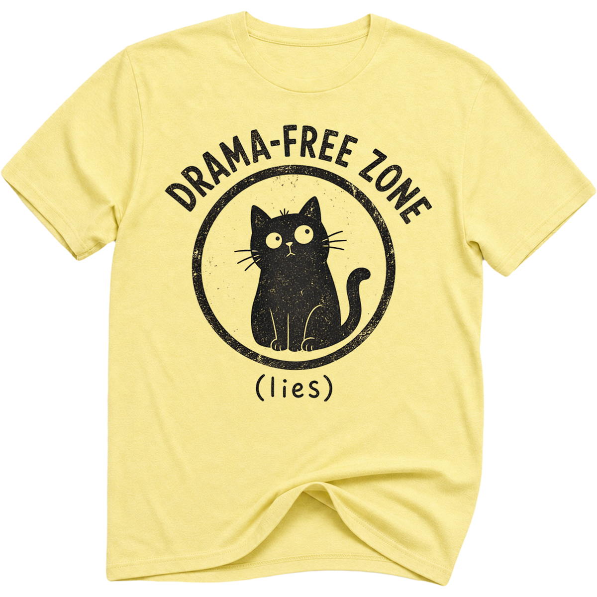Drama Free Zone Lies Cat T-Shirt